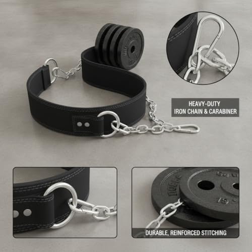 Weighted Dip Belt with Iron Chain for Pull Ups and Dips, Heavy Duty Strength Training Attachment (1 PC) - size: 3.94 x 3.15 x 3.15 in