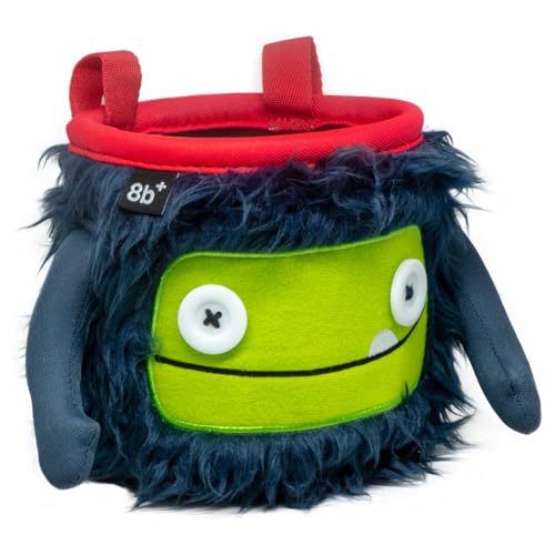 8BPLUS Chalk Bag for Rock Climbing and Bouldering, Chalk Pouch incl Belt & Biner – Cute Funny Character Design, Wide Opening, Gear with Personality, Gift for Climbers - style: OLI