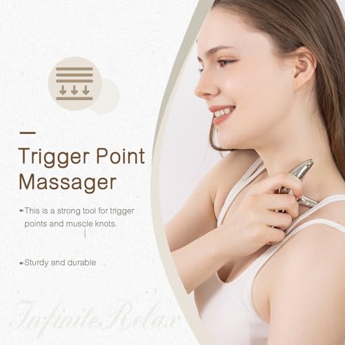 Metal Trigger Point Massage Tool,Pressure Point Massage Tool For TMJ Relief | Fascia Release Tools&Thumb Saver Fascia Massager，Ease Jaw Tension, Sore Muscles, Great For Daily Deep Massage & TMJ Relief