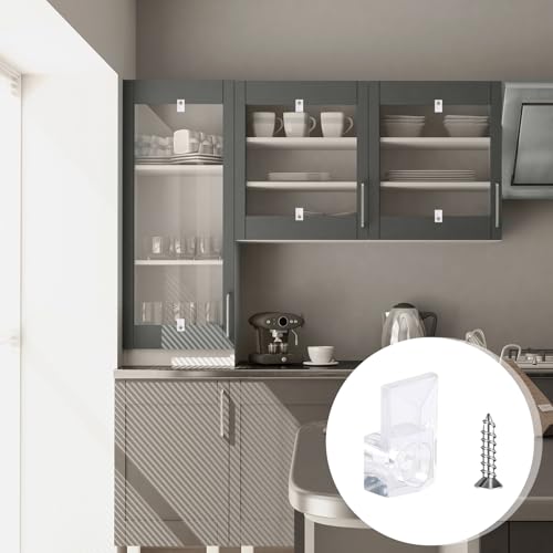 20 Set Mirror Hangers for Wall Mounting - Holders, Brackets, Hanging Clips - Clear Plastic Glass Crystal Hardware Frameless Kit