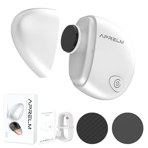 AprElm Portable Electric Hand & Foot Callus Remover with 2 Glass Grinding Heads, Rechargeable 800RPM Mini Electric Hand & Foot File for Travel Outdoors Climbers Gym Athletes (E9 Pearl White) - color: Pearl White