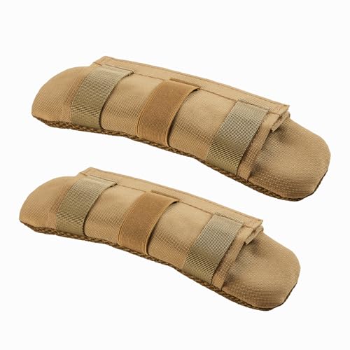 2 Pack Shoulder Strap Pad Backpack Strap Pads Tactical Vest Shoulder Pad Guitar Pad Width Up to 3.1" Compatible with Tactical Vest Tactical Sling Bag - color: khaki