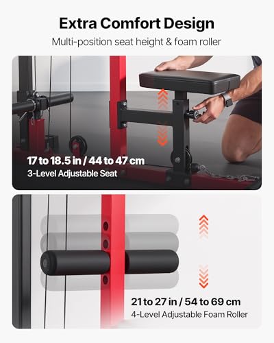 VEVOR LAT Pulldown Attachments, Cable Machine Rowing T-bar V-bar Tricep Pull Down Bar, Back Strength Training Rubber Coated Handle Grip, Bicep Curl Tricep LAT Pulldown Bar for Home Gym Fitness - size: 2-in-1 LAT Pulldown