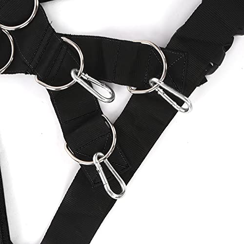 Weight Bearing Shoulder Strap, Nylon Resistances Strength Training Shoulder Bands Pulling Sled Harness Vest Bands with Pulling Strap for Football Workout - color: Black