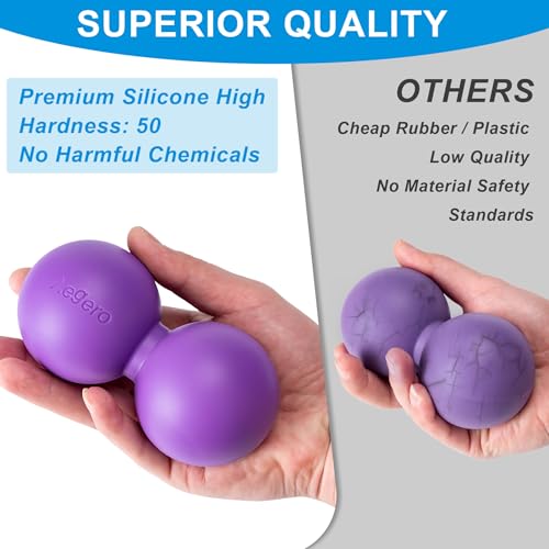 Aegero Peanut Massage Ball-Double Lacrosse Massage Ball, Mobility Ball for Myofascial Release,Yoga Therapy,Trigger Point Therapy,Muscle Knots and Acupoint Massage (Pink Firm Ball) - color: Pink