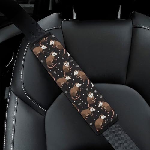 1 Pair Universal Soft and Comfortable Seat Belt Shoulder Pad for Adult Use, Stroller Pushchair High Chair, Possums Opossum Possum Neck Strap Covers, Anti-Slip Pad - color: Pattern 475