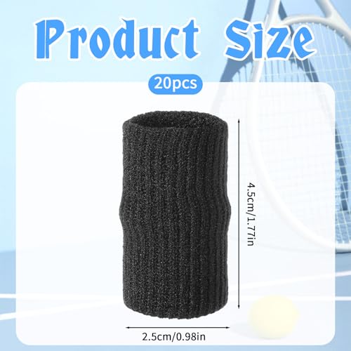 WLLHYF 20 Pcs Black Finger Sleeves Breathable Finger Brace Elastic Support Compression Sleeves for Arthritis Thumb Splint for Relief Sports Protection for Basketball, Golf, Tennis