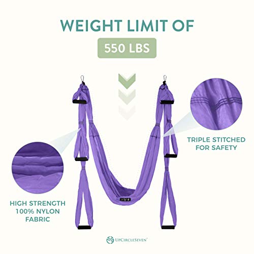 UpCircleSeven Aerial Yoga Swing Set Ceiling Mount Accessories - color: Purple