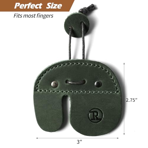 Leather Archery Finger Tabs,Handmade Archery Finger Guard for Shooting Practice Gear, Recurve Bow Fingers Tab - color: Green