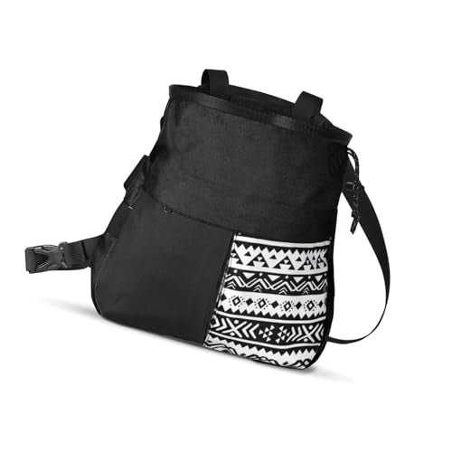 Mountaineering Chalk Bag with Large Capacity, Independent Front Compartment, Multifunctional Sports Bag for Climbers, Trapezoidal Bottom, Orange - size: Large Black