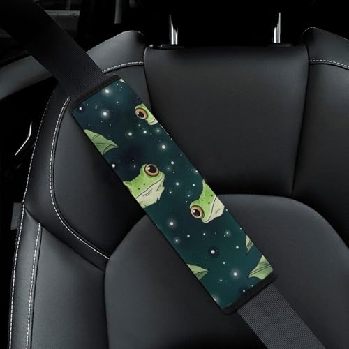 Universal Soft and Comfortable Green Frogs Leaf Seat Belt Shoulder Pad for Kids, Most Cars, 1 Pair Seat Belt Covers Cushion Anti-Slip Pad - color: Pattern 379