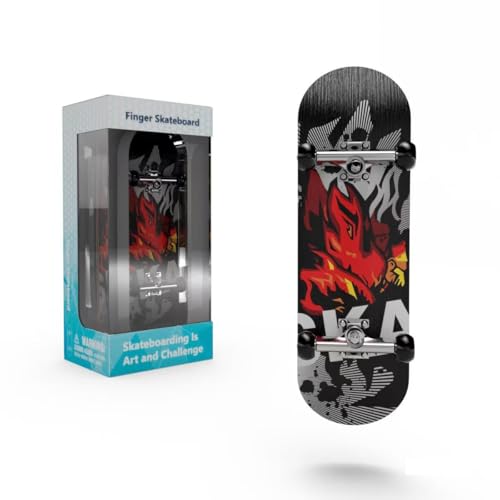 Wooden, pro Fingerboard 29mm Mini handboard、Premium Fingerboard Ideal for Dexterity maneuvers (Raging Flames) - color: Raging Flames