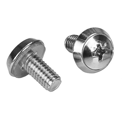 StarTech 100-Pack M6 12mm Screws & Cage Nuts Kit with Tool, Nickel-Plated | Hardware mounting kit for 19in and 10in server racks, Cabinets, Enclosures, GSA Schedule - color: Silver, size: 100-pack, style: Screw & Cage Nut