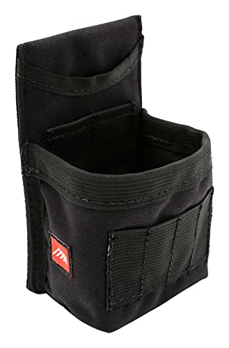 Diamondback GK1 Low-Profile Clip-On Utility Pouch, Black | 1000D nylon - 2 in. DB HD spring-steel mount - fits 35 ft tape or fasteners - 4-slot bit index + blade & pencil slots