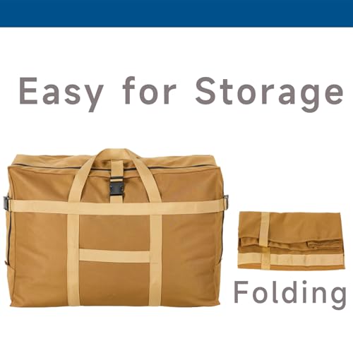 Arxus Large Duffel Bag, Waterproof Carry on Weekend Overnight Storage Bag over Luggage for Airline, Travel, Camping, Moving - color: 120L-Khaki