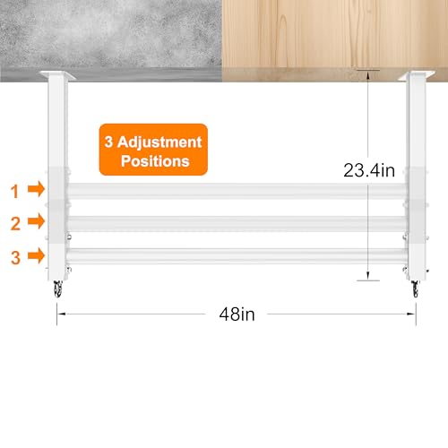 Ceiling Mounted Pull Up Bar, Heavy Duty 700 LBS Multi Grip Pull Up Bars, 16"/24" Rafter Chin Up Bar, Ceiling Joist for Garage/Gym/Basement with Comfortable Grip & Round Anchors, Easy to Install - color: White