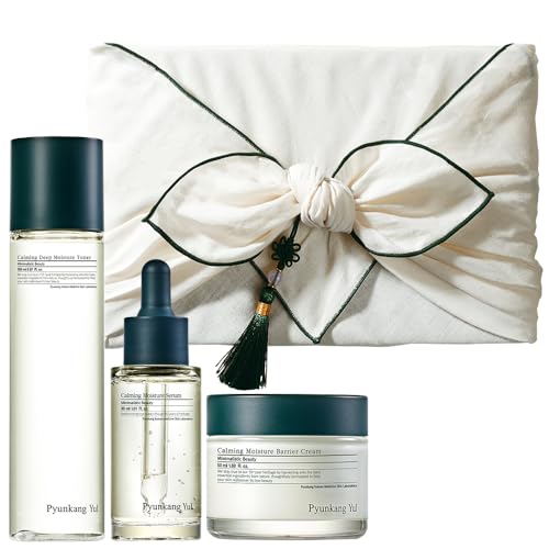 Pyunkang Yul PKY Calming Skincare Gift Set with Premium Gift Wrapping, Vegan, Korean Skincare (3-item set) - color: Calming line(Gift-Wrapped)
