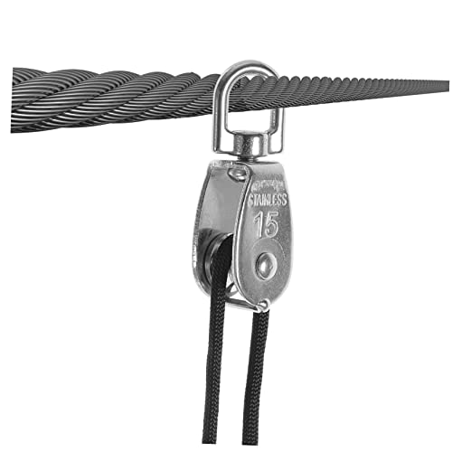Cabilock 1Set Pulley Hook System Traction Pulley Wheel with Rope for Strength Training Accessories Easy Installation for Home Fitness and Outdoor Applications