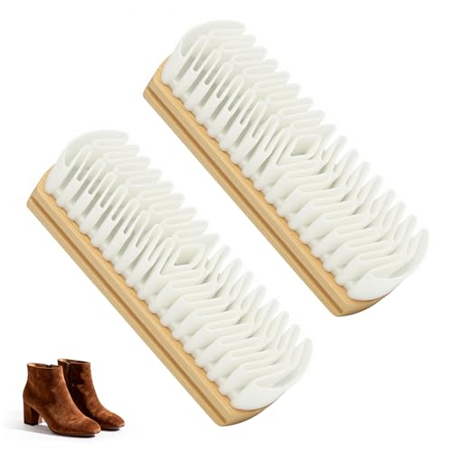 Suede Shoe Brush and Eraser Set, 2025 New Suede Cleaning Brush for Shoes, Bags, Jackets, and Sofas, Wooden Handle Suede Shoe Cleaner, Soft Brush and Stain Eraser for Easy Care (2 Pack)