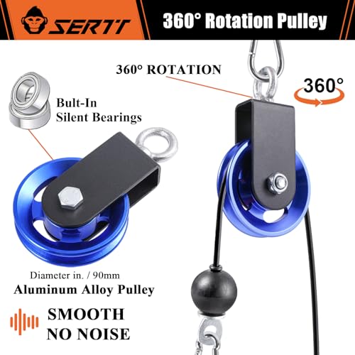 SERTT Cable Pulley Wheel for Home Gym Pulley System, Upgraded 90mm Aluminium Alloy Gym Pulley for Maximum 660LBS Load - color: Blue, style: [1 Pack]