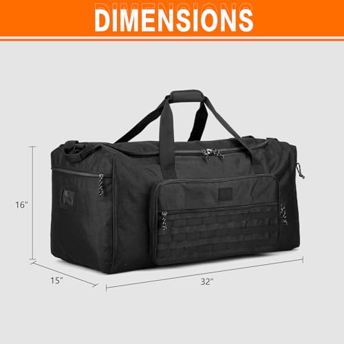 120L Extra Large Gym Duffle Bag for Men Women with Shoes Compartment Heavy Duty Tactical Sports Duffel Bag Big Football Baseball Basketball Soccer Hockey Team Equipment Bag, Black - color: Black