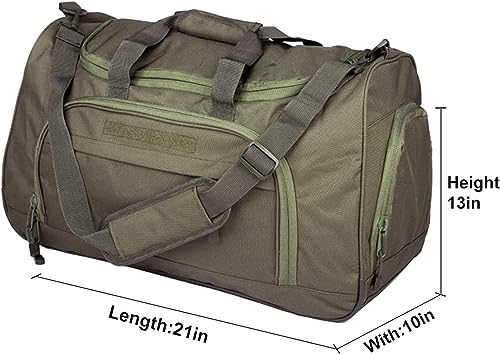 HYKING Gym Bag for Women & Men Tactical Duffle Military Weekender Work Out Lightweight Waterproof Sports Tote Shoe Pocket Green - color: Green