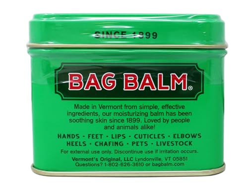 Bag Balm Skin Moisturizer Kit - Original Formula for Dry Skin, Hands, Feet, Lips, Cuticles, Elbows, Heels, Chafing, Pets & Livestock - Includes 1 8 oz Tin & 1 0.33 On The Go Tube