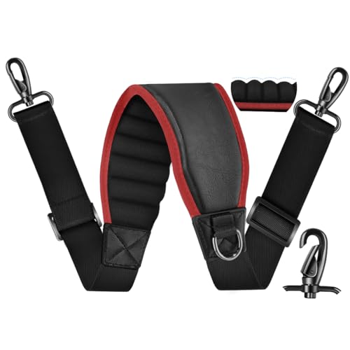 ZINZ 77" Shoulder Strap with Neoprene Thick Padded, Universal Bag Strap with Double Adjustable Buckles and Metal Swivel Hooks - color: Red Edge