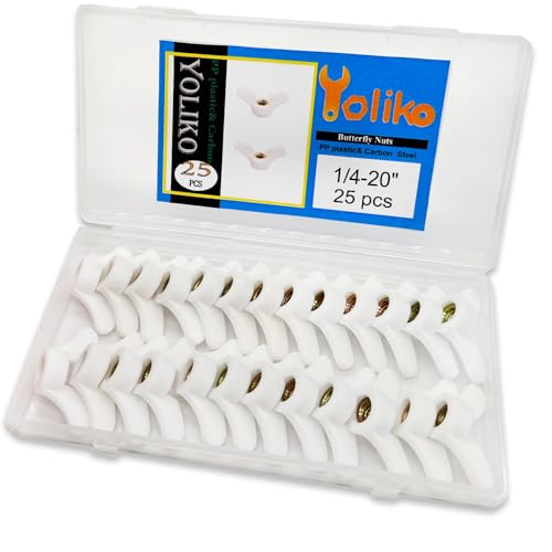 25 Pcs 1/4"-20 Wingnuts Plastic Wing Nuts Fasteners Parts Butterfly Nut, Hand Twist Tighten Hardware Nuts Butterfly Wing-Nut - size: 1/4"-20 - Plastic - 25 Pcs