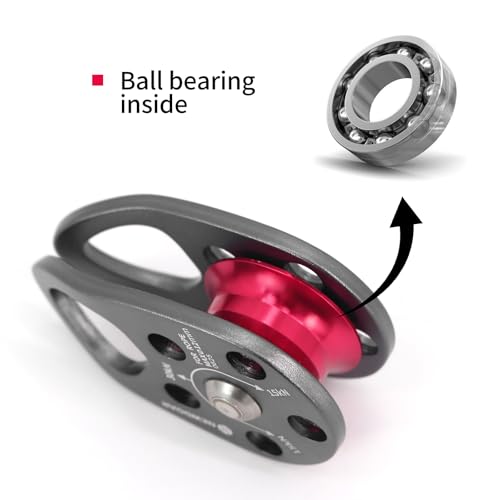 NewDoar Micro Mobile Pulley 30KN/6746lb Mobile Single Pulley Cheek Shaped for Max Rope 12mm Rope for Climbing, Rescue Lifting,Hitch Tending (Grey-One Unit) - color: Grey-One Unit