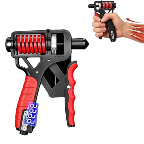 Ergonomic Adjustable H-Grip Hand Trainer, Forearm Strengthener with Counter and Non-Slip Handles, Grip Strength Trainer, Forearm Exerciser, Forearm Strengthener with Counter, Can Strengthen - color: Red