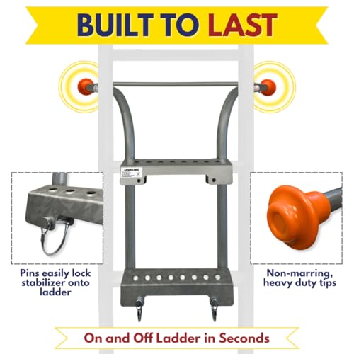 Ladder Stabilizer, American Made Heavy Duty Standoff Fits Most Ladders, Secure Roof and Wall Extension Accessory, Gutter Protection Tool, 25 Years Proven Safety, 5 Year Limited Warranty