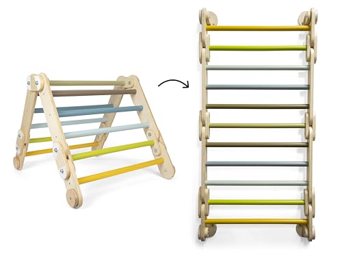 small foot Triangle-Wall Climbing 2in1 Adventure, Wood, 4 Adapters, Movement, from 2 Years 12625, 150 x 64 x 10 cm