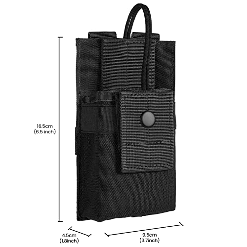 FRTKK Tactical Radio Holder Radio Holster Molle Radio Pouch Universal Radio Case Military Heavy Duty Radio Bag for Police Firefighter Two Ways Walkie Talkies Vest (Black-large) - color: Black-large