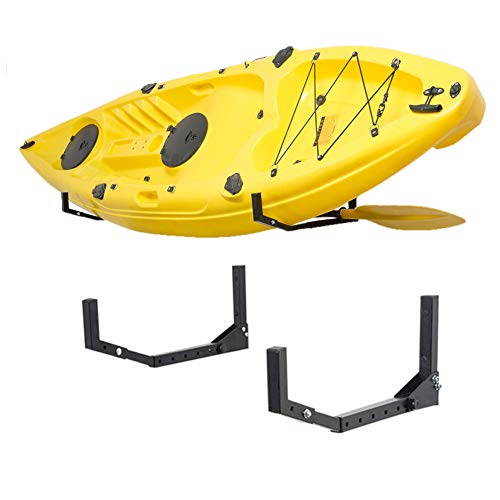 Wallmaster Kayak Storage Hooks Hangers, Adjustable Kayak Garage Storage Rack Wall Mount Heavy Duty Hooks for Canoe, Kayak, Paddle Board, Surfboard, Snowboard - color: 2 Pack