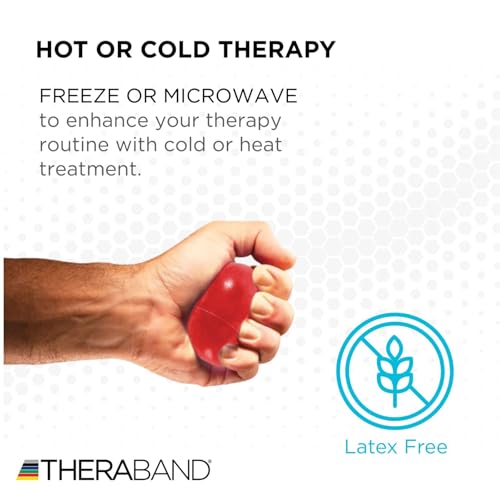 THERABAND Hand Exerciser Ball, Soft Resistance Squeeze, X-Large, Red - color: Red - Soft