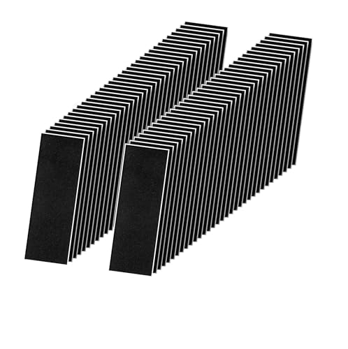 Fingerboard Grip Tape,Foam Tape for Fingerboard，100Pcs 110mm x 38mm Black Wooden Fingerboard Skateboard Foam Grip Tape Stickers (100) - style: 100