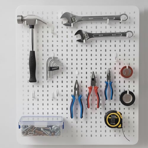 Plus tard 20-Pack Pegboard Hooks Compatible with IKEA Skadis | Secure-Locking Design Repositions Quickly and Organizes Small Tools or Supplies without Scratching Panels