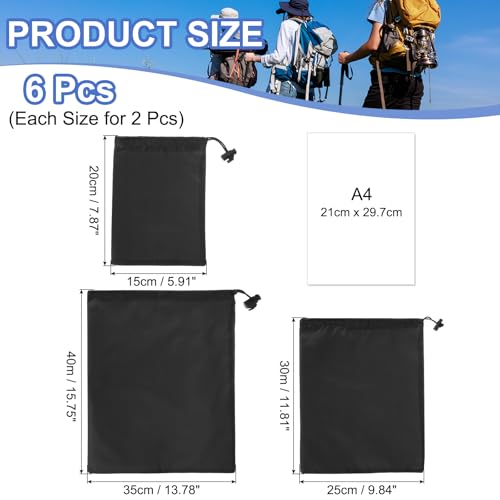 Drawstring Bag with Toggle, Stuff Sack String Waterproof Travel Storage Bags Cinch Stuff Pouch -Fitting for Yoga - color: Black