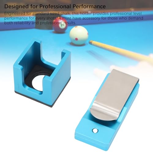 flexman Billiard Chalk Holder, Aluminum Universal Dry Oil Pool Cue Chalk Holder with Magnetic Belt Clip, Professional Snooker Billiard Accessories - color: Blue