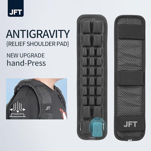 JFT Shoulder Strap Pad 3D Air Cushion Adjustable Air Pressure Suitable for All Kinds of Backpacks 2Pcs(Black) - size: Three Rows