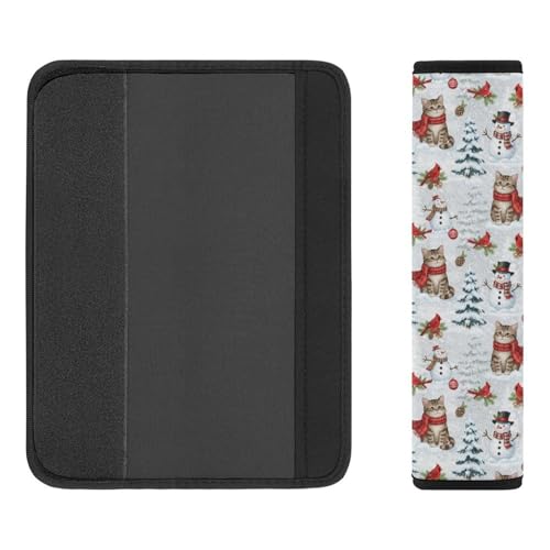 2PCS Winter Cute Cat Pet Kitten Seat Belt Shoulder Pad Soft Padded Harness Pads Strap for Adults and Children, All Vehicles, Anti-Slip Pad - color: Pattern 100