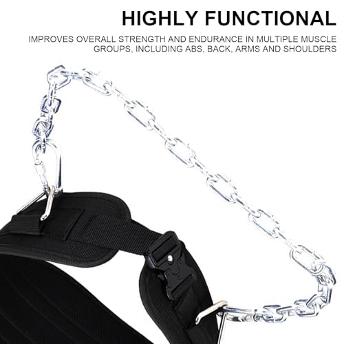 Weightlifting Dipping Belt With Chain Weight Dip With Steel For Pullups Gym Workout Lifting Waist Belt