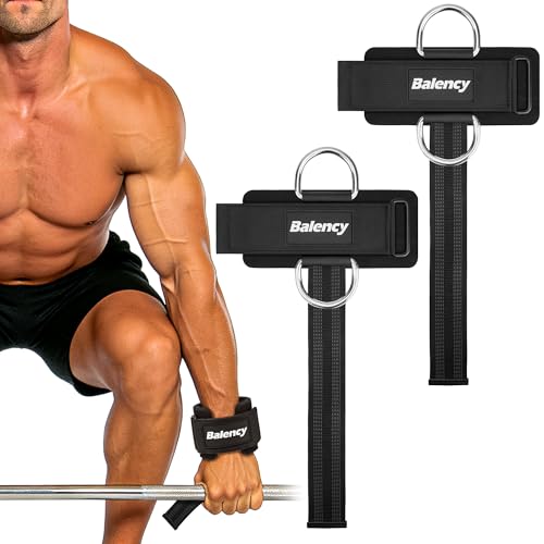 Weight Lifting Straps With D Rings, Balency Padded Lifting Wrist Straps | Non-Slip Gym Straps for Deadlift, Powerlifting, Cable Machine Workout, Lifting Strap for Gym Strength Training