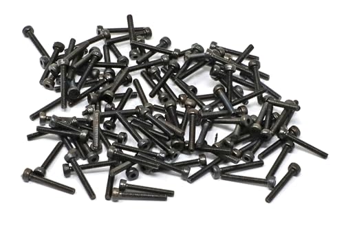 iexcell 100 Pcs M2 x 14mm Thread Pitch 0.4 mm Alloy Steel 12.9 Grade Hex Socket Head Cap Screws Bolts Kit, Black Oxide Finish - size: M2 x 14mm