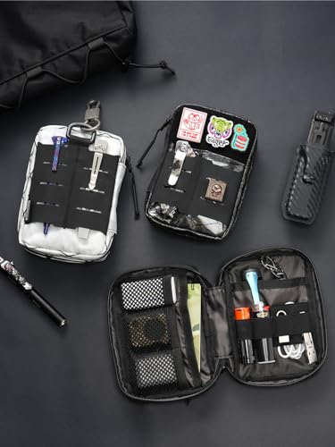 TACTICAL GEEK Block E2.0 EDC Compact Waist Pocket Pouch, Multi-Purpose Molle EDC Pouch Gadget Organizer, Multi-Purpose Molle Tool Pouch for Multitools, Nylon Daily Utility Tool Organizer Bag White - color: E2.0-White