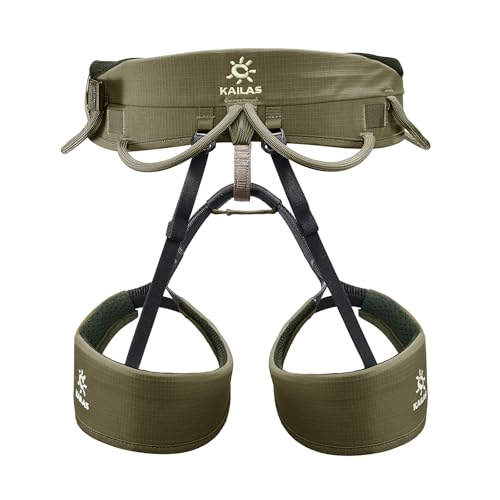 KAILAS Airo Rock Climbing Harness Men Roofing Harnesses Rescue Mountaineering Safety Belt Women Comfortable Lightweight - color: Gray Green, size: X-Large