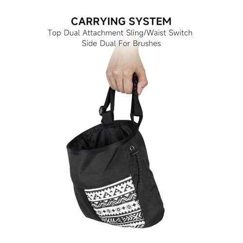 Mountaineering Chalk Bag with Large Capacity, Independent Front Compartment, Multifunctional Sports Bag for Climbers, Trapezoidal Bottom, Orange - size: Small Black