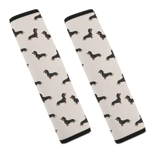 2 Pack Dachshund Weiner Dog Pet Dogs Car Seat Belt Pad Soft Padded Automotive Seat Belt Protector for Child, Stroller Pushchair High Chair, Shock Absorption - color: Pattern 907
