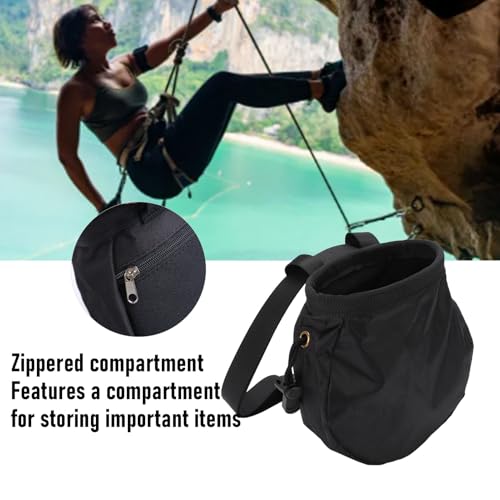 Chalk Bag, Oxford Cloth Climbing Chalk Bag with Soft Fleece Lining Adjustable Drawstring Closure for Rock Climbing Bouldering Gymnastics